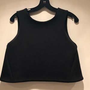 Black neoprene crop top Club Monaco